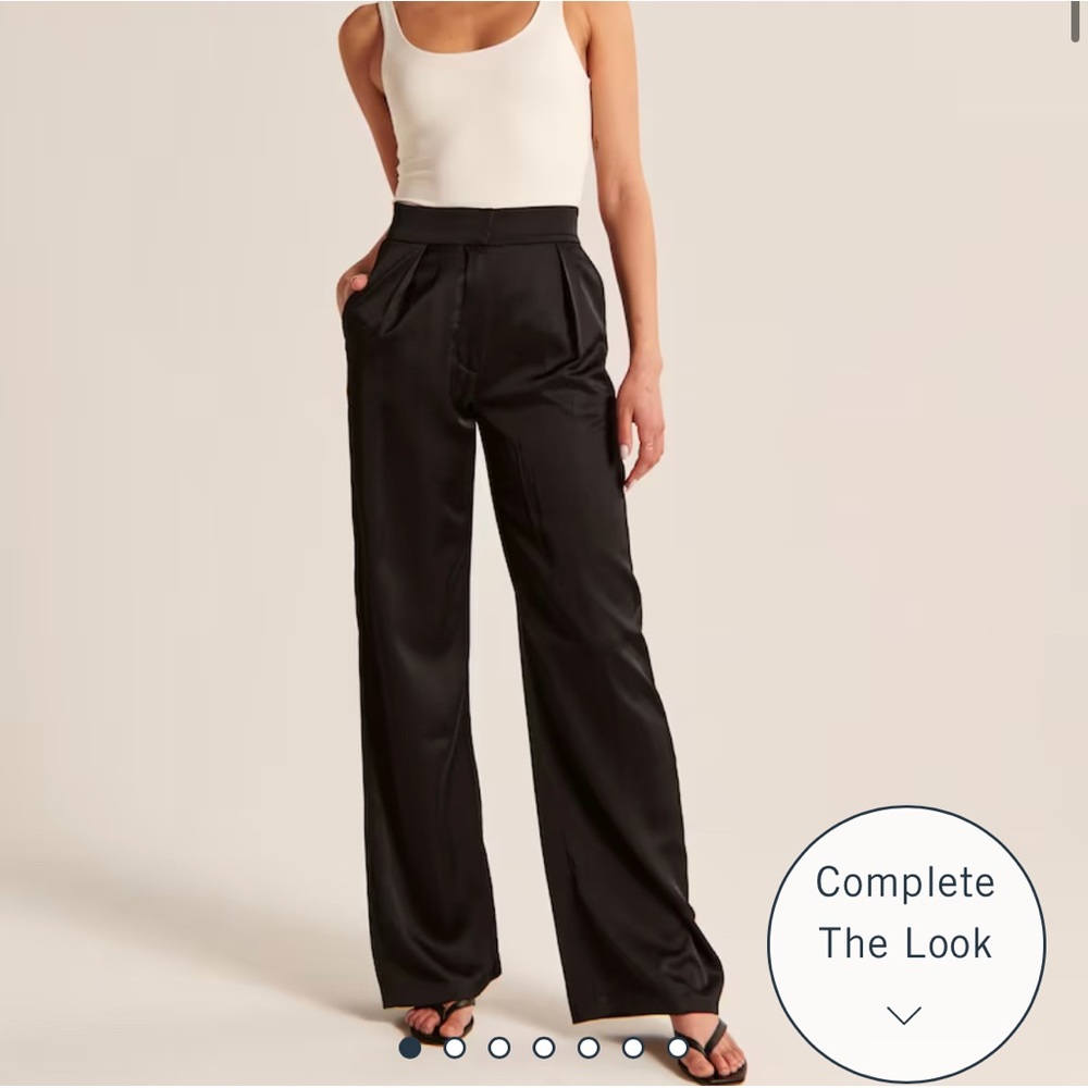 Abercrombie Tailored Satin Wide Leg Pant